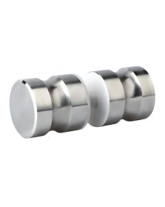 Shower Glass Door Knob Bathroom Round Back-to-Back Handle SUS304 Brushed Nickel