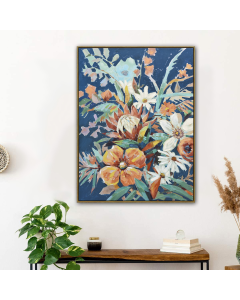 90X120cm Austral Flora Dark Wood Framed Canvas Wall Art