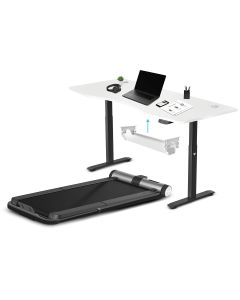 WalkingPad MC21 with Dual Motor Automatic Standing Desk 180cm in White/Black and Cable Management