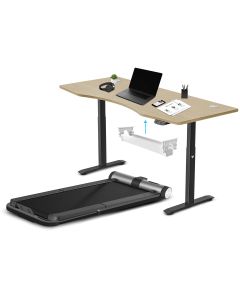 WalkingPad MC21 with Dual Motor Automatic Standing Desk 180cm in Oak and Cable Management