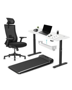 Lifespan Fitness WalkingPad M2 + ErgoDesk 1500mm White + Cable Management + DM9 Chair