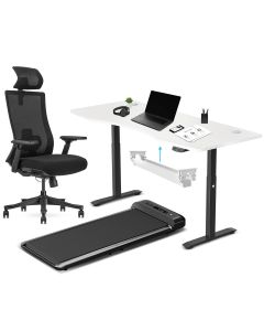 Lifespan Fitness WalkingPad M2 + ErgoDesk 1800mm White + Cable Management + DM9 Chair