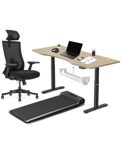 Lifespan Fitness WalkingPad M2 + ErgoDesk 1800mm Oak + Cable Management + DM9 Chair