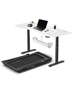 LSG Pacer M5 with Dual Motor Automatic Standing Desk 180cm in White/Black and Cable Management