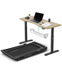 LSG Pacer M5 with Dual Motor Automatic Standing Desk 150cm in Oak/Black and Cable Management