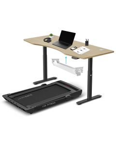 LSG Pacer M5 with Dual Motor Automatic Standing Desk 180cm in Oak/Black and Cable Management