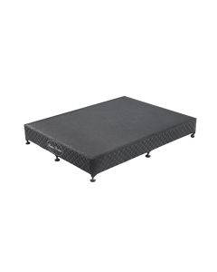 Mattress Base Ensemble King Size Solid Wooden Slat in Black with Removable Cover