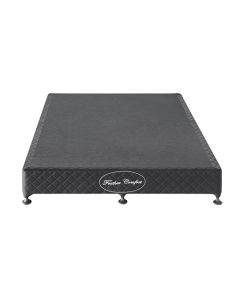 Mattress Base Ensemble King Size Solid Wooden Slat in Charcoal with Removable Cover