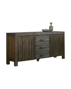 Buffet Sideboard in Chocolate Colour Constructed with Solid Acacia Wooden Frame Storage Cabinet with Drawers