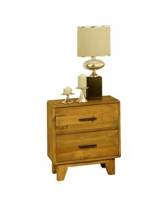 Bedside Table 2 drawers Night Stand Solid Wood Storage Light Brown Colour