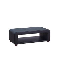 Coffee Table Upholstered PU Leather in Black Colour with open storage