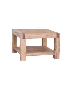 Lamp Table Open Storage Solid Wooden Frame in Classic Oak Colour