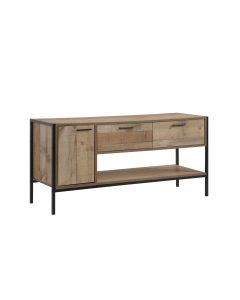 TV Cabinet with 2 Storage Drawers Cabinet Natural Wood Like Particle board Entertainment Unit in Oak colour