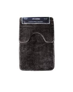 2 Pce Sorrento Plush Quality Non-slip Rubber Back Bath Mat Set Mink