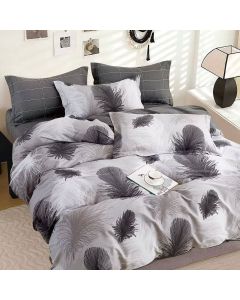 300TC Heidi Grey Reversible Cotton Quilt Cover Set King