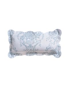 Bianca Florence White Blue Rectangular Cushion