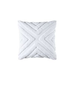 Bianca Haven White Cotton Chenille Square Cushion