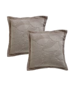 Bianca Pair of Kairo Taupe European Pillowcases