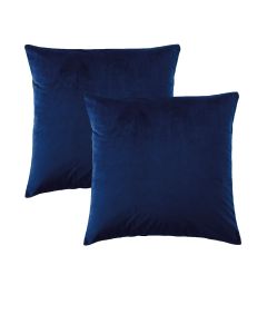 Bianca Pair of Vivid Coordinate Velvet Indigo European Pillowcases 65 x 65 cm