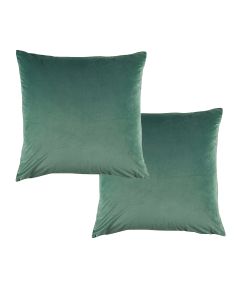 Bianca Pair of Vivid Coordinate Velvet Sage European Pillowcases 65 x 65 cm