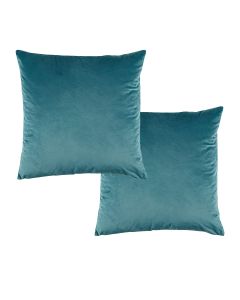 Bianca Pair of Vivid Coordinate Velvet Teal European Pillowcases 65 x 65 cm