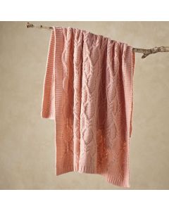 Bianca Johnson Knitted Throw Rug 130 x 160 cm Blush