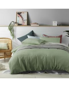 Accessorize 100% Linen Sage Quilt Cover Set Single