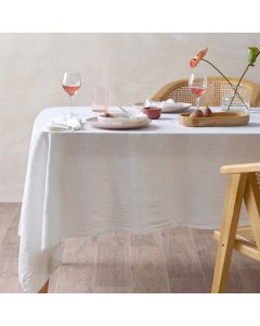 Vintage Design Homewares Helm White Washed Linen Cotton Tablecloth 180cm x 180cm Square