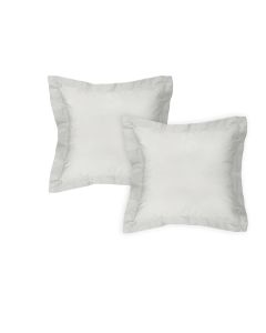 Algodon Pair of 300TC Cotton European Pillowcases Silver