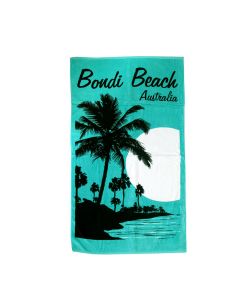 Aqua Blu Bondi Beach Aqua 100% Cotton Beach Towel 80 x 150 cm