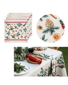 Ladelle Set of 4 Evergreen 100% Cotton Napkins 45 x 45 cm