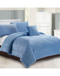 Georges Fine Linens Carrington Quilt / Comforter Set Chambray Blue King