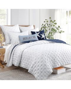 Jenny Mclean Swiss Dots Blue 3 Piece Coverlet Set King