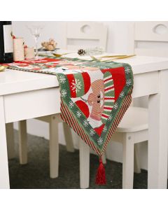 Christmas Table Runner thickened knitted Dining Tablecloth Xmas Party Decor(Santa Claus)