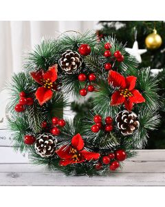 Christmas Wreath Door Garland Decoration Front Door Hanging Flowers Tree Decor(H1-2)