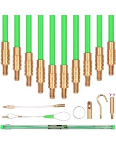 SWANLAKE 33 FT/10M Fiberglass Running Wire, Pull Push Rod, Fish Tape Cable Coaxial Electrical Fish Tape Pull Push Kit