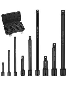 9Pcs Extension Bar Set 1/4" 3/8" 1/2" Black Drive Socket Auto Repairing