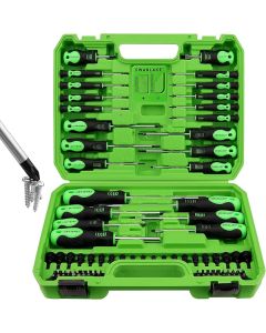 SWANLAKE 86PCS Magnetic Screwdriver Set,Includes Slotted/Phillips/Torx Mini Precision Screwdriver, Replaceable Screwdriver Bits and nut drivers With Sturdy tool box