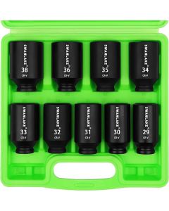 SWANLAKE 9-Piece 1/2" Drive Jumbo Impact Socket Set, Metric 29mm-38mm Large Socksts Spindle Axle Nut Impact Socket, CR-V Black