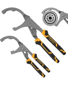 Adjustable Oil Filter Wrench Set - 9" & 12" Pliers for Cars, Trucks, Motorcycles - Durable Carbon Steel, Ergonomic Grip, Easy Access Design