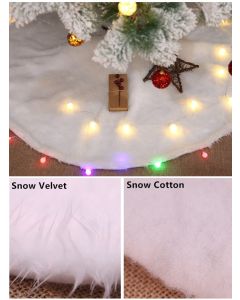 60/78/90/122cm Christmas Snow Plush Tree Skirt Xmas Base Floor Mat Cover Decor, 122cm (48")