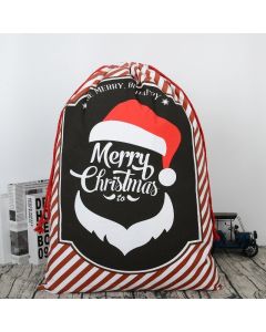 Large Christmas XMAS Hessian Santa Sack Stocking Bag Reindeer Children Gifts Bag, Red - Smile Santa