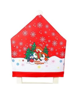 10x Christmas Chair Covers Dinner Table Santa Hat Snowman Home Décor Ornaments, Snowman (10 Chair Covers)