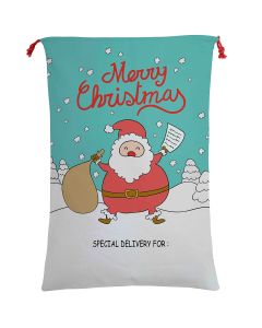 Large Christmas XMAS Hessian Santa Sack Stocking Bag Reindeer Children Gifts Bag, Cartoon Santa