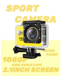 Action Camera 4K HD 16MP WiFi Waterproof 30M Sports Camera With 140° Wide Angle YELLOW COLOUR