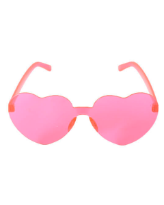 Heart Sun Glasses Metal Frame Costume - Pink