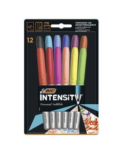 BiC Intensity Permanent Markers - 1 Pack of 12 - Assorted Colours