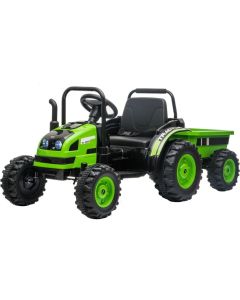 12V Kids Ride on Electric Tractor With Tipper Trailer – Green