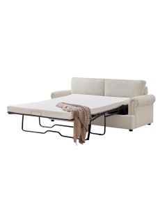 PHEBE 3 Seater Sofa bed with Separate Foam Mattress- Corduroy Cream