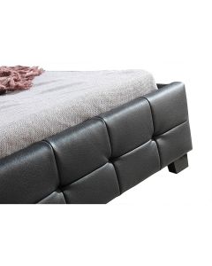 King Single PU Leather Deluxe Bed Frame Black